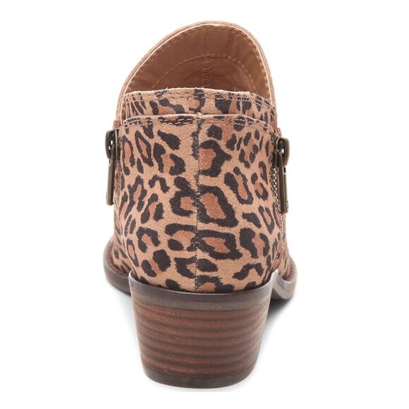 LUCKY BRAND Womens Brown V-Notch Fhuna Almond Toe Block Heel Leather Booties 9 M - Picture 2 of 4